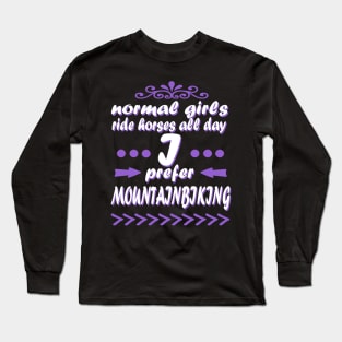 Mountain biking downhill girls bike trail gift Long Sleeve T-Shirt